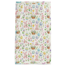Lapin de Pâques et motif floral pastel fantaisiste