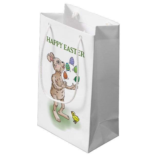 Petit Sac Cadeau Lapin de Pâques jongleur (Dos Angle)