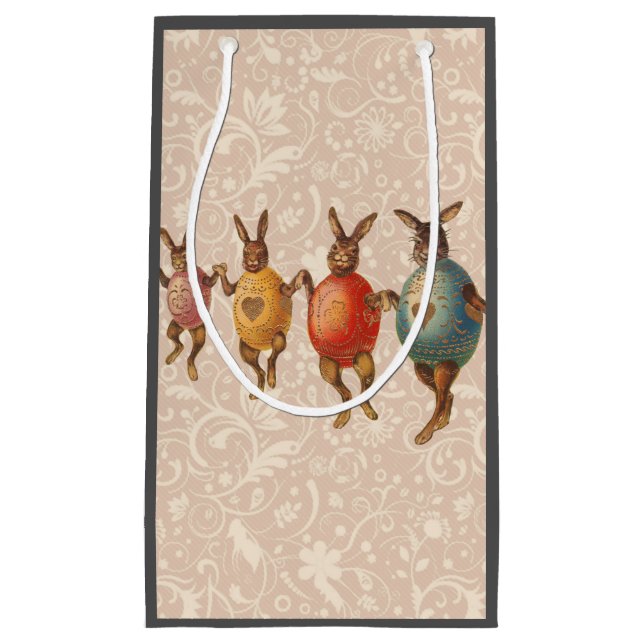 Petit Sac Cadeau Lapin de Pâques Œufs Dansants (Devant)