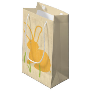 Petit Sac Cadeau Lapin jaune et herbe verte par Chariklia Zarris