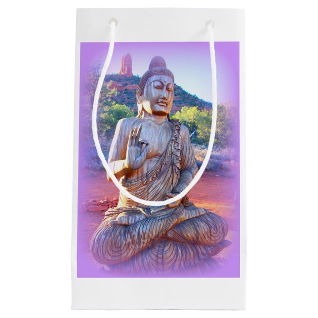 Petit Sac Cadeau lavande aura buddha (Devant)
