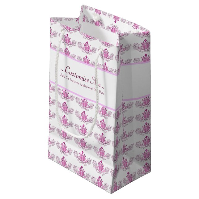 Petit Sac Cadeau Le Claddagh (rose) (Devant Angle)