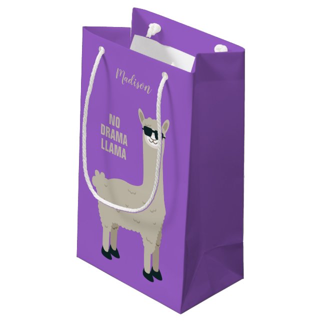 Petit Sac Cadeau Le nom de lama frais, le texte et le cadeau faits (Dos Angle)