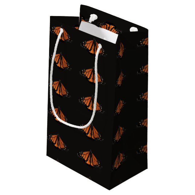Petit Sac Cadeau Le papillon Monarque dans la clé d'Orange (Dos Angle)