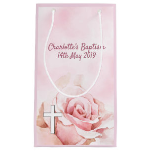 Petit Sac Cadeau Le rose de rose floral rougissent