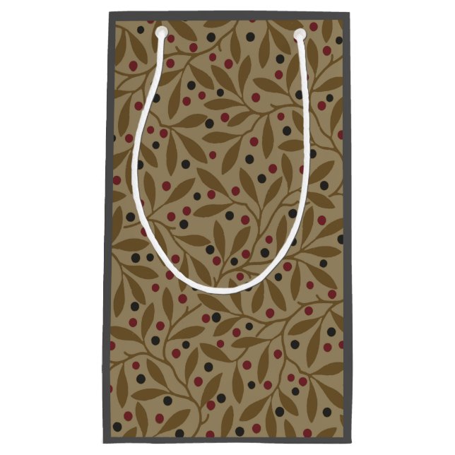 Petit Sac Cadeau Leaf Berry Classique Colorful Art Motif (Devant)