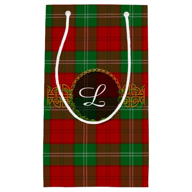 Petit Sac Cadeau Lennox Tartan Et Monogramme (Devant)