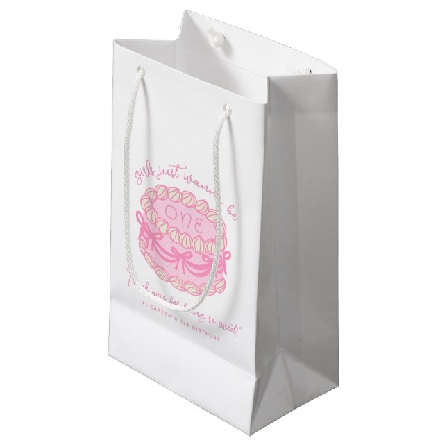 Petit Sac Cadeau Les filles veulent juste être un nœud rose pour le (Devant Angle)