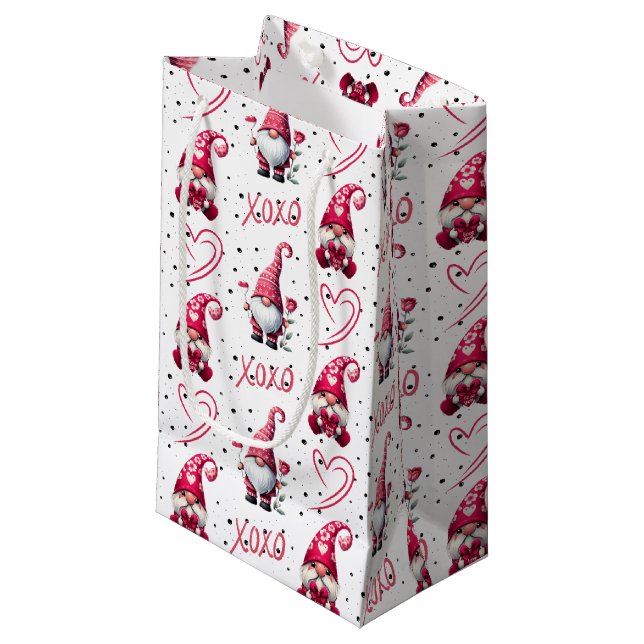 Petit Sac Cadeau Les Gnomes de Saint-Valentin (Devant Angle)