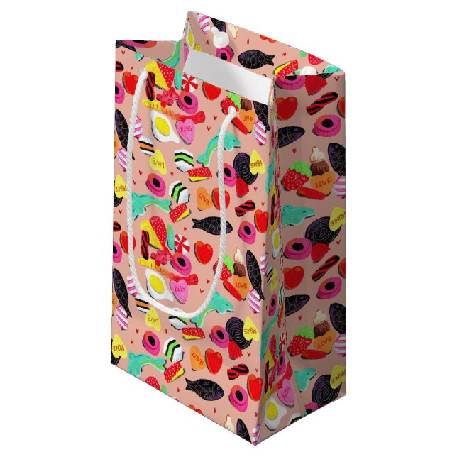 Petit Sac Cadeau Les jolies valentines, tu es tellement de bonbons  (Devant Angle)