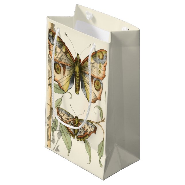 Petit Sac Cadeau Les papillons Tandem sur les Feuilles verts (Devant Angle)