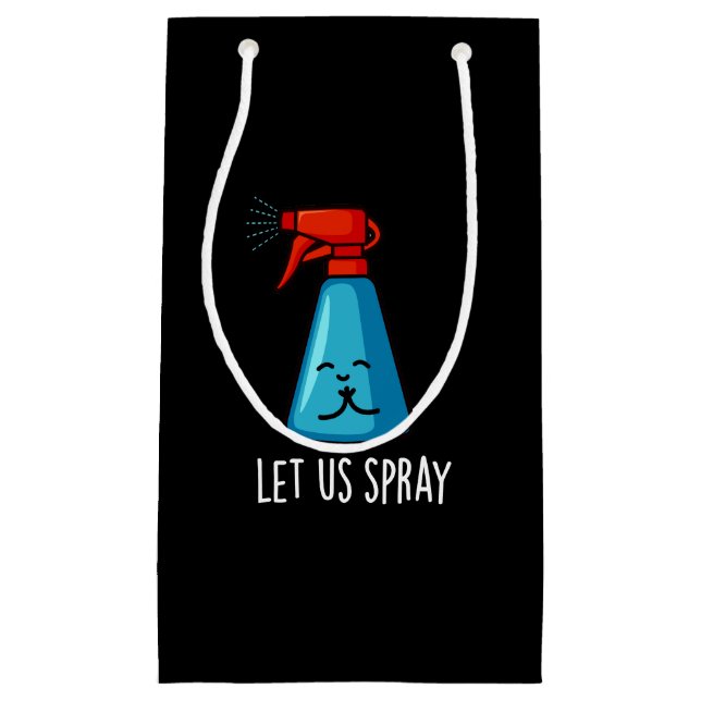 Petit Sac Cadeau Let Us Spray Funny Praying Bottle Pun Dark BG (Devant)