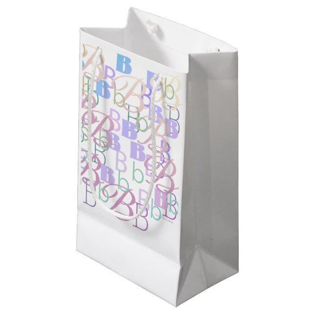 Petit Sac Cadeau Letter Confetti "B" (Devant Angle)