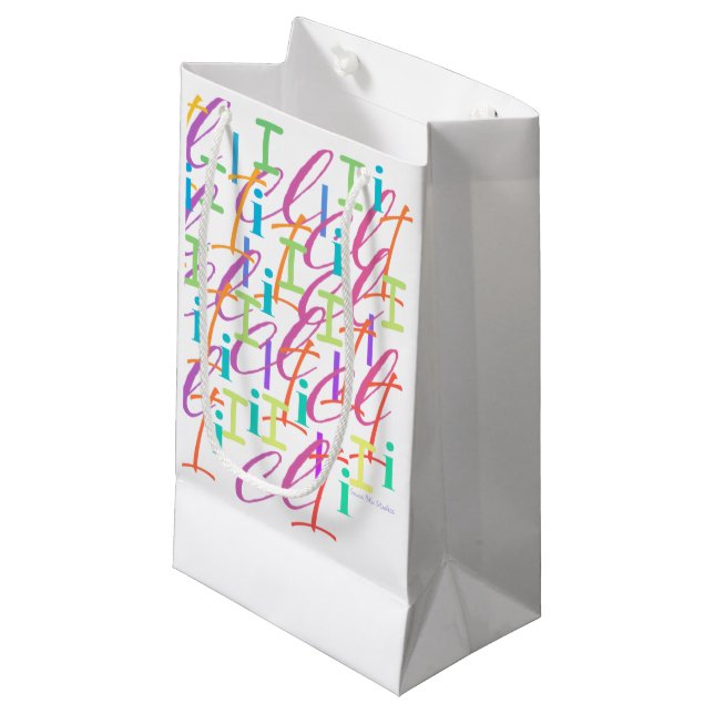 Petit Sac Cadeau Letter Confetti "I" (Devant Angle)