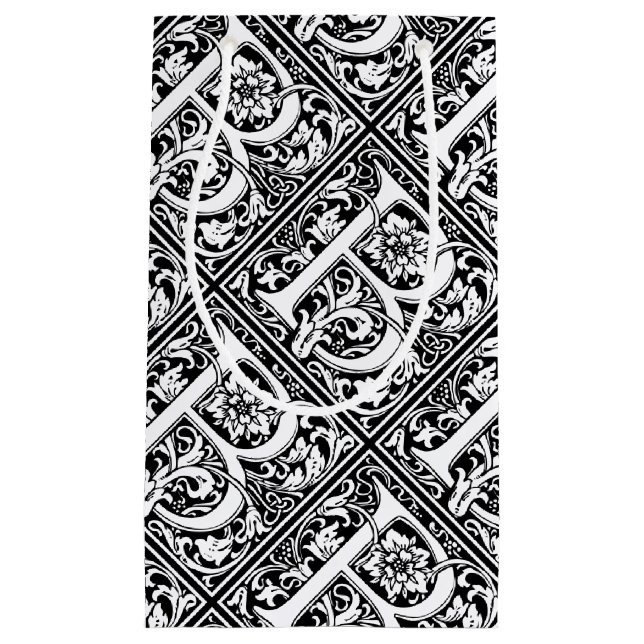 Petit Sac Cadeau Lettre B Monogramme médiéval Art Nouveau (Devant)