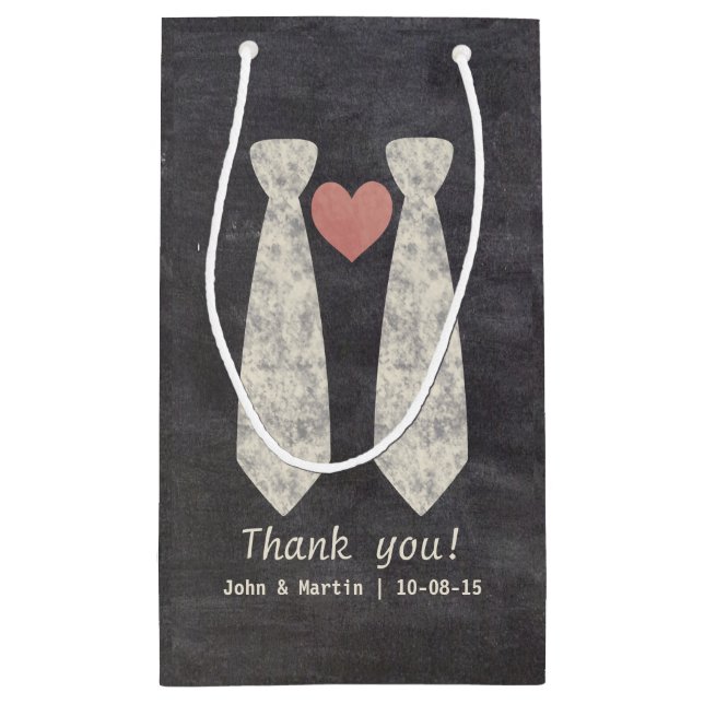 Petit Sac Cadeau LGBT Tying Knot Faux Chalkboard Gay Mariage (Dos)