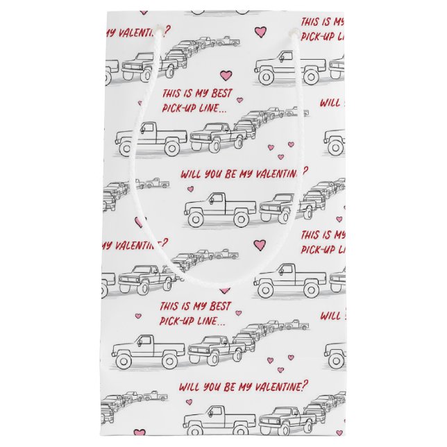 Petit Sac Cadeau Ligne de ramassage Valentine Funny Truck Lover (Devant)