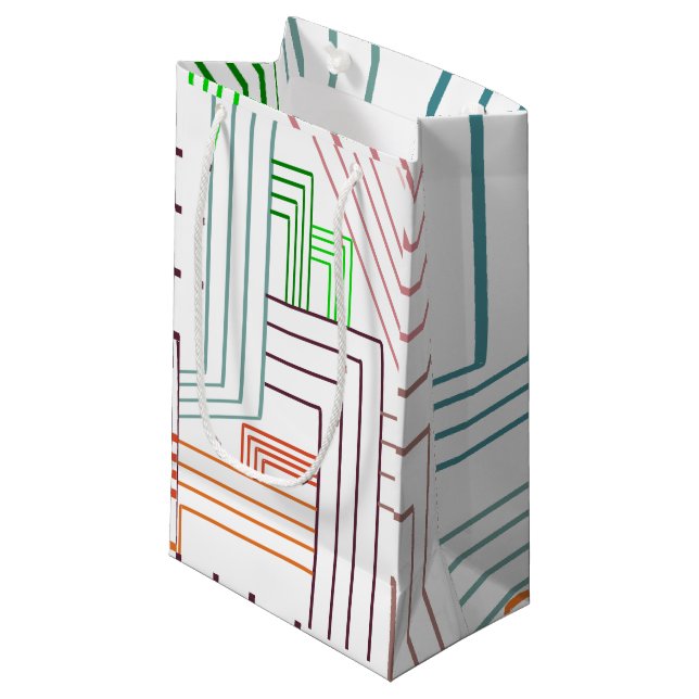 Petit Sac Cadeau Lignes Art Déco (Devant Angle)