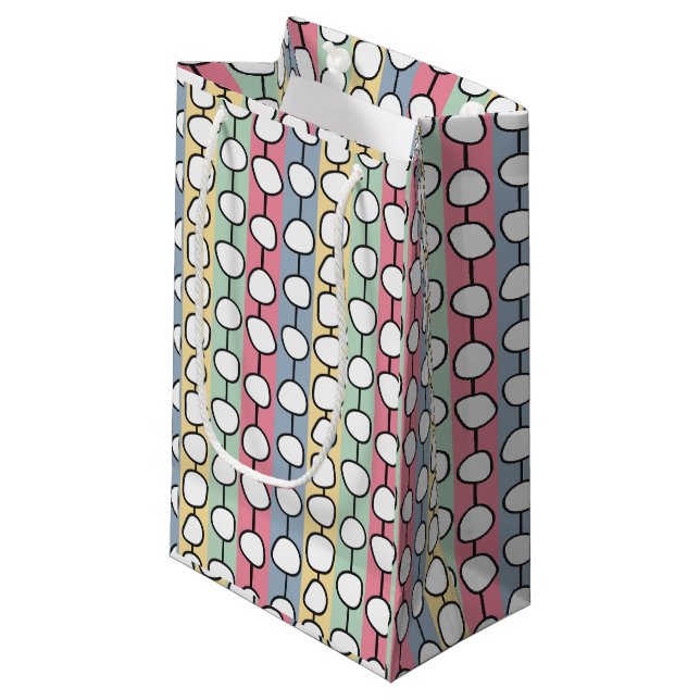 Petit Sac Cadeau Lignes colorées Pastel MCM (Devant Angle)
