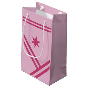 Petit Sac Cadeau Lilac Pink Diagonal Stripes Star Graphisme Moderne