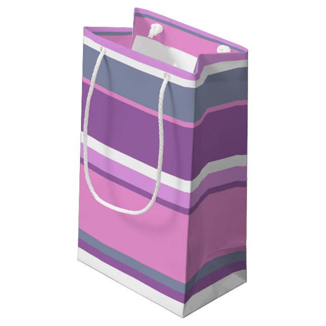 Petit Sac Cadeau Lilac rayures (Dos Angle)