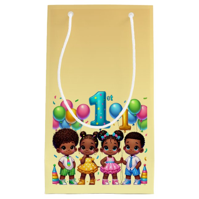 Petit Sac Cadeau Little Stars First Birthday Bash (Devant)