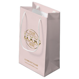 Petit Sac Cadeau Logo d'entreprise élégant Blush Pink