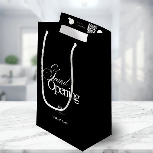 Petit Sac Cadeau Logo moderne Black Business Calligraphie QR Code