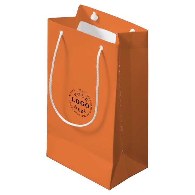 Petit Sac Cadeau Logo personnalisé Princeton Orange (Devant Angle)