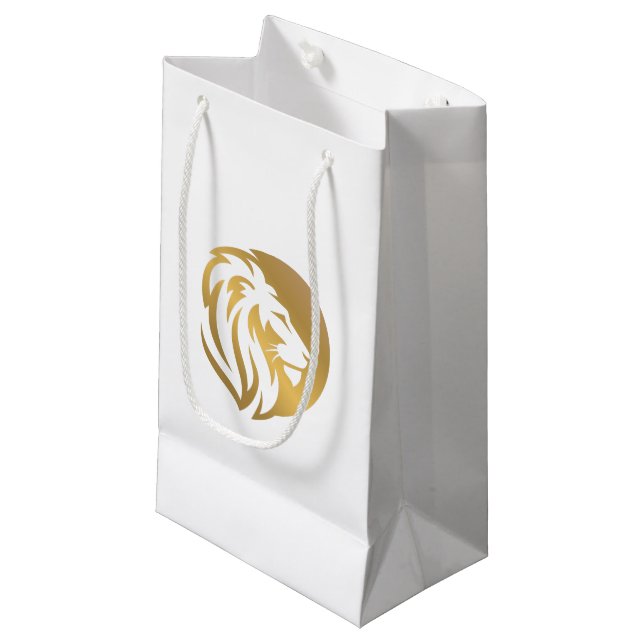 Petit Sac Cadeau Logo simple du Lion d'Or Léon (Devant Angle)