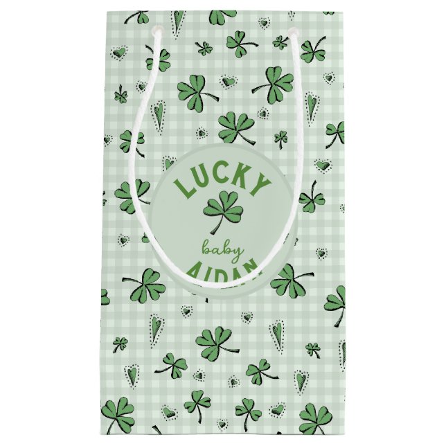 Petit Sac Cadeau Lucky Baby Green Genre Neutre St Paddys (Devant)