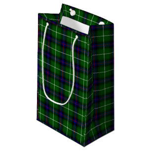 Petit Sac Cadeau MacDonald tartan bleu vert plaid