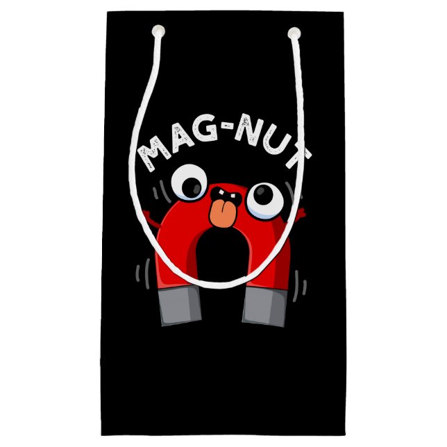 Petit Sac Cadeau Mag-nut Funny Magnet Pun Fond Sombre (Devant)