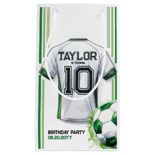 Petit Sac Cadeau Maillot de sport de football vert pour garçon pour
