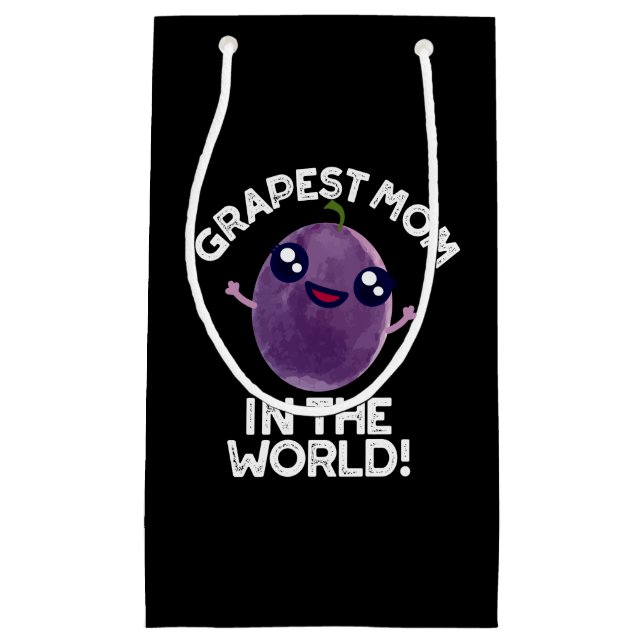 Petit Sac Cadeau Maman de raisin dans le monde drôle Fruit Pun Dark (Devant)