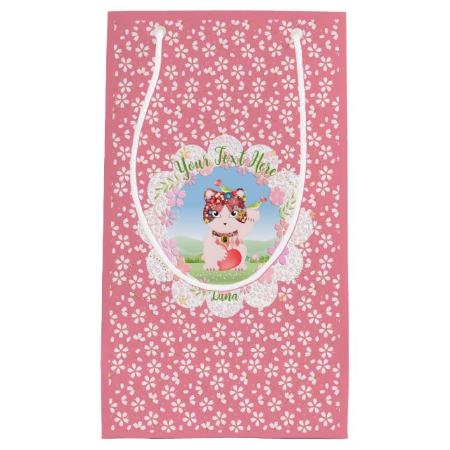 Petit Sac Cadeau Maneki Neko Lucky Luna Party (Devant)