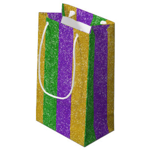 Petit Sac Cadeau Mardi Gras Couleurs Parties scintillant Bling