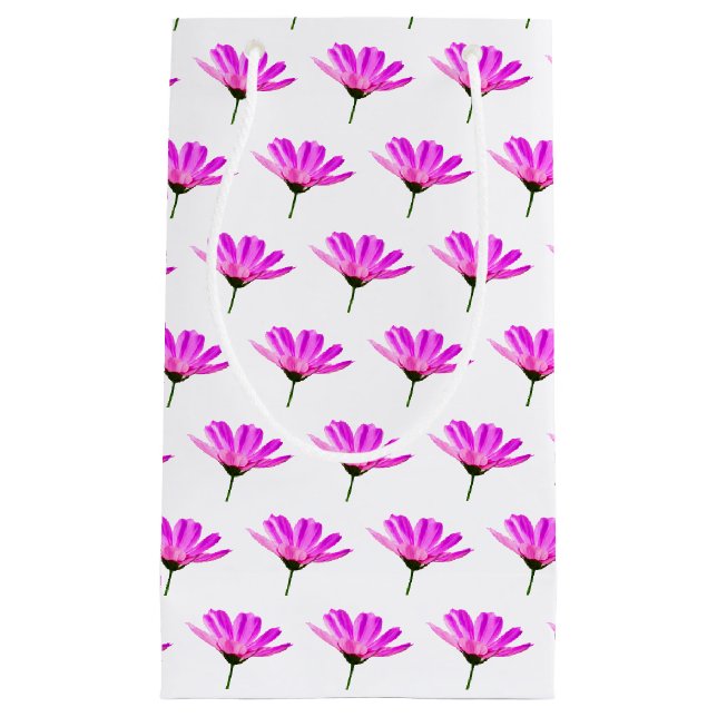 Petit Sac Cadeau Marguerite rose  (Devant)