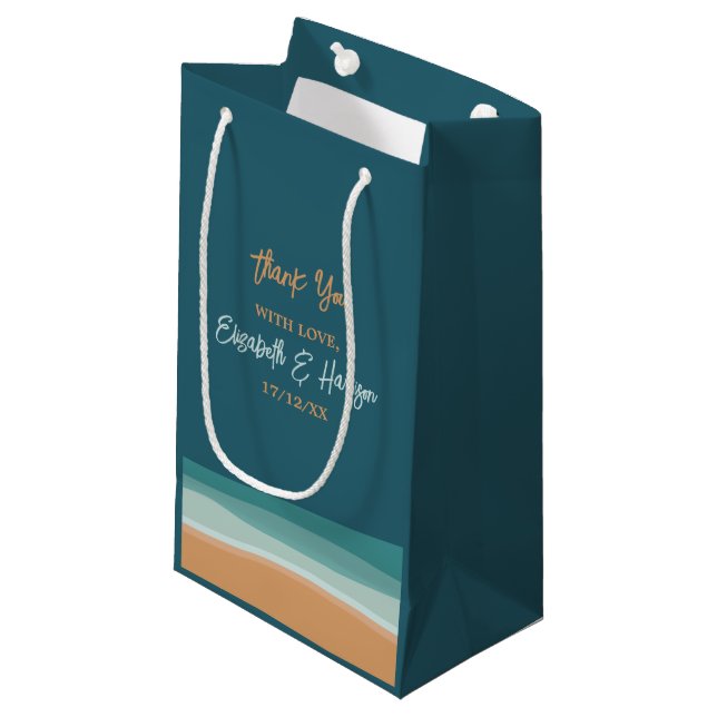 Petit Sac Cadeau Mariage Abstrait Ocean Beach (Devant Angle)