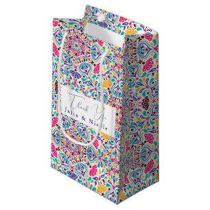 Petit Sac Cadeau Mariage arc-en-ciel de style vibrant fiesta mexica