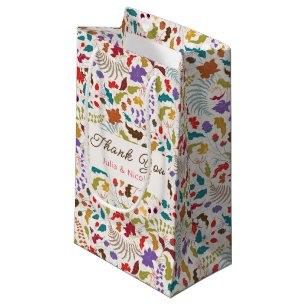 Petit Sac Cadeau Mariage au jardin de fleurs exotiques Wild Rose Wo
