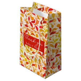 Petit Sac Cadeau Mariage Citronné Frais Feuillage Citrus