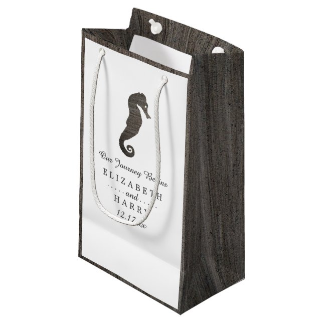 Petit Sac Cadeau Mariage Clay Seahorse Beach (Devant Angle)