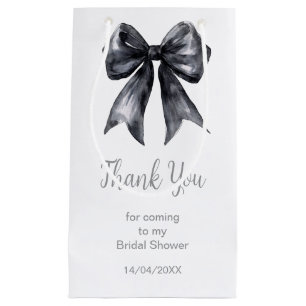 Petit Sac Cadeau Mariage Coquette Noir Ruban Cérémonie de Mariage