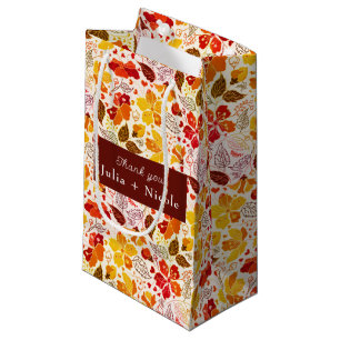 Petit Sac Cadeau Mariage d'hibiscus tropicaux d'Orange brulé