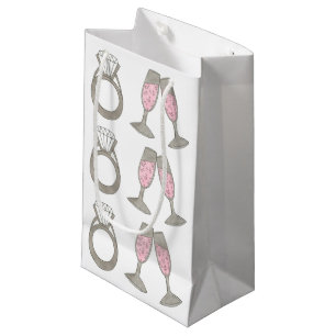 Petit Sac Cadeau Mariage Fiançailles Bague de ceinture Champagne Ca