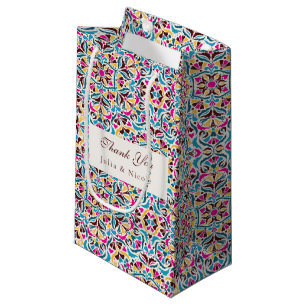 Petit Sac Cadeau Mariage Luxueux Fantaisiste Style Bordure Florale
