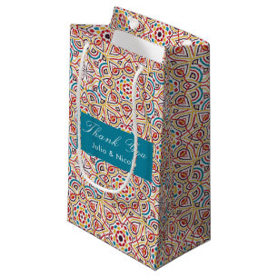 Petit Sac Cadeau Mariage Luxueux Métallisé Pailleté Géométrique