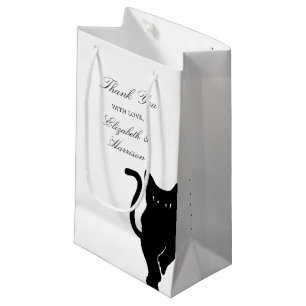 Petit Sac Cadeau Mariage moderne Whimsical Chat noir Merci Favorise