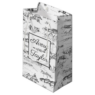 Petit Sac Cadeau Mariage noir et blanc de Chattanooga Toile